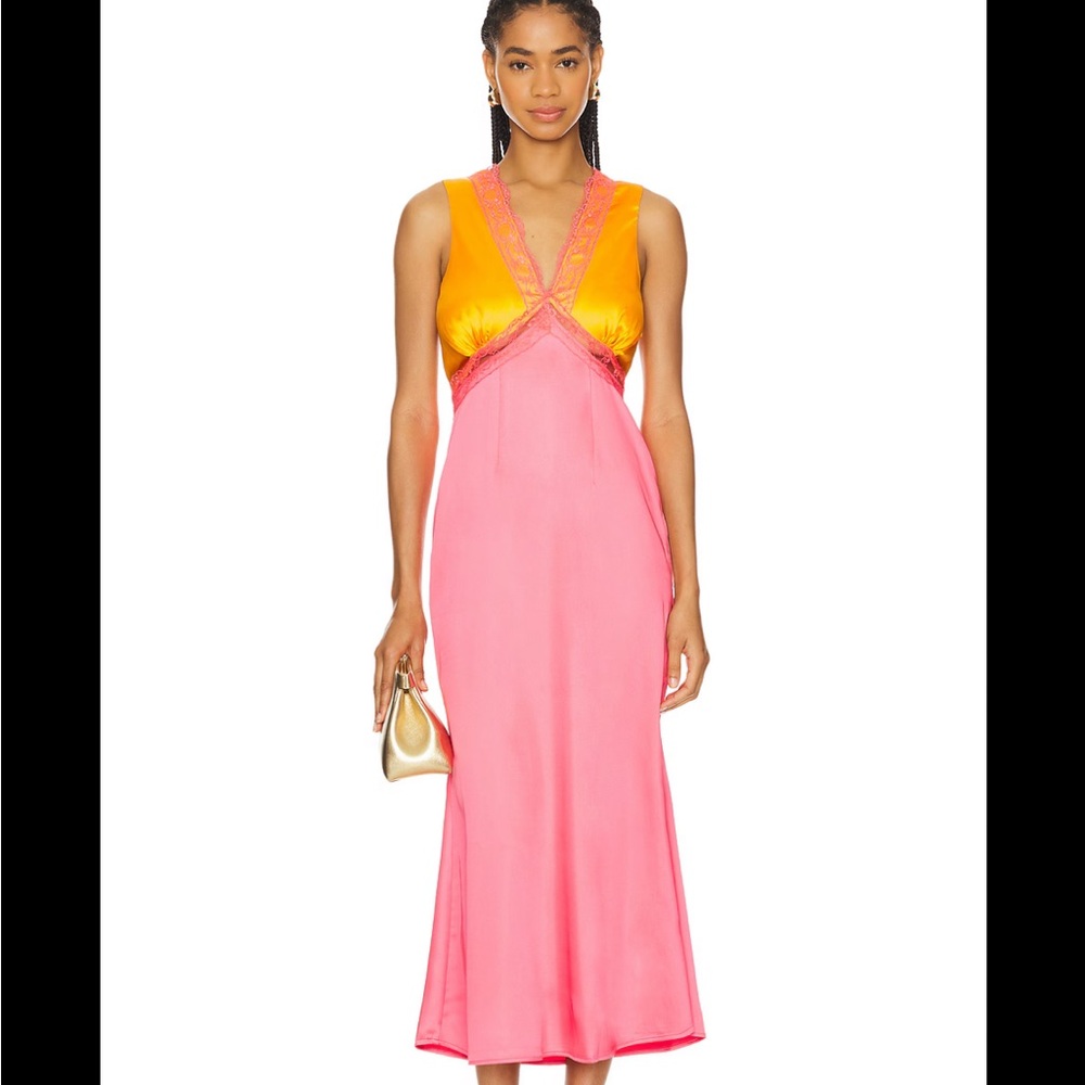 NEVER FULLY DRESSED May Satin Midi Dress - Picture 2 of 13